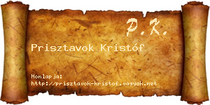 Prisztavok Kristóf névjegykártya