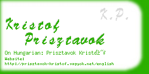 kristof prisztavok business card